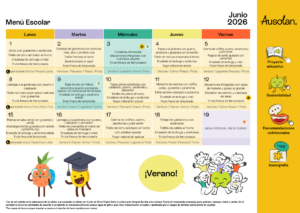 Comedor escolar: menú junio