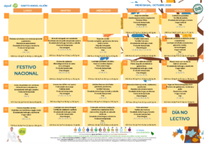 Comedor escolar: menú octubre